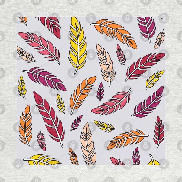 Red, Orange, and Yellow Feathers by HLeslie Design